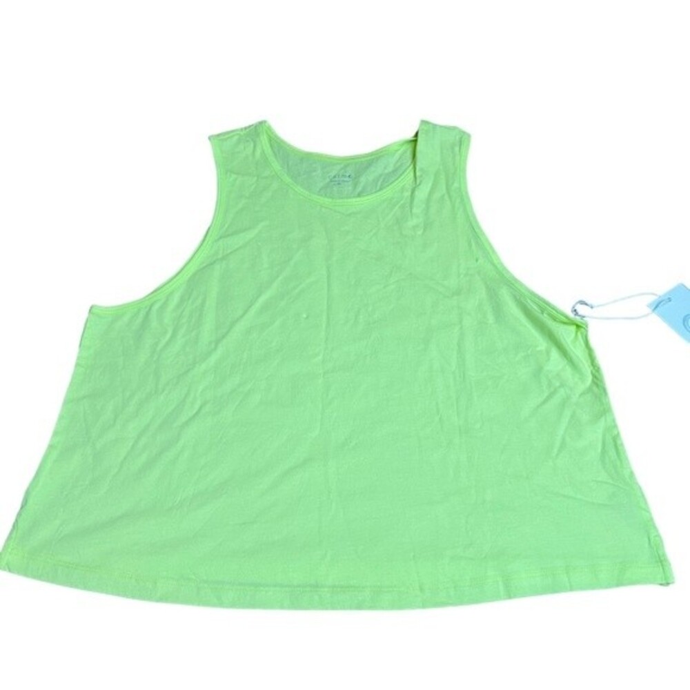 NWT Johnny Was Calme Neon Yellow Green Tank Size XL Women